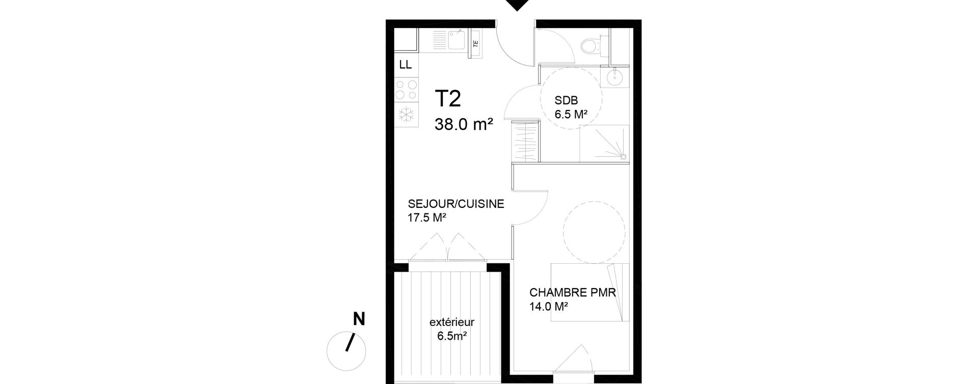 Appartement T2 de 38,00 m2 &agrave; Avignon Rocade sud