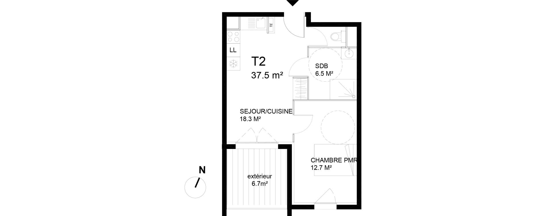 Appartement T2 de 37,50 m2 &agrave; Avignon Rocade sud