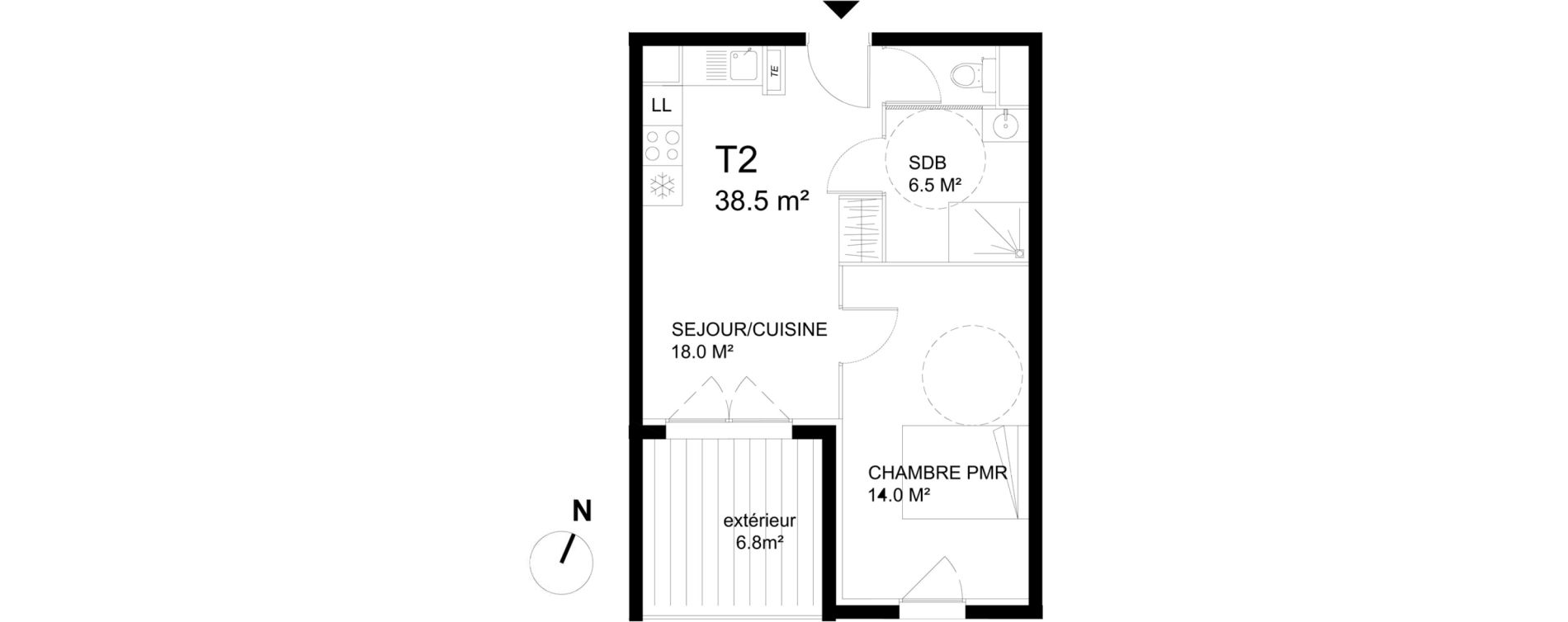 Appartement T2 de 38,50 m2 &agrave; Avignon Rocade sud