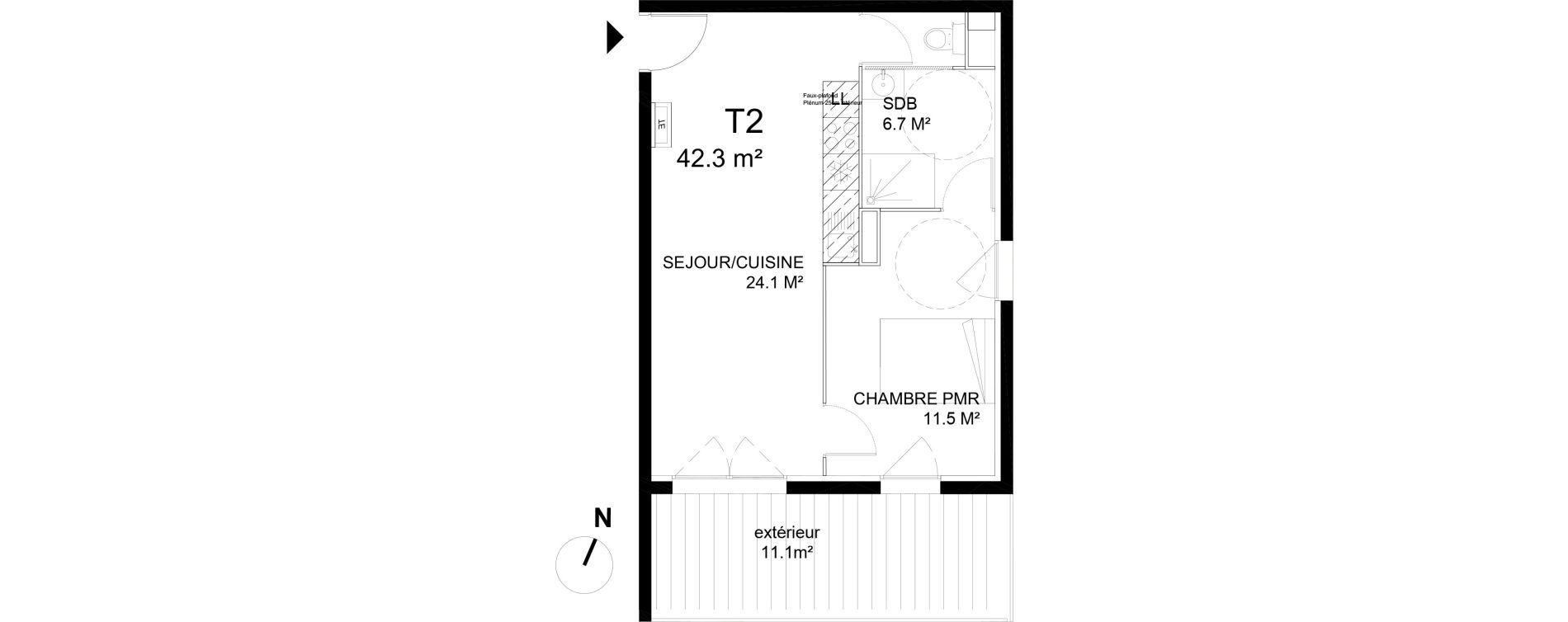 Appartement T2 de 42,30 m2 &agrave; Avignon Rocade sud