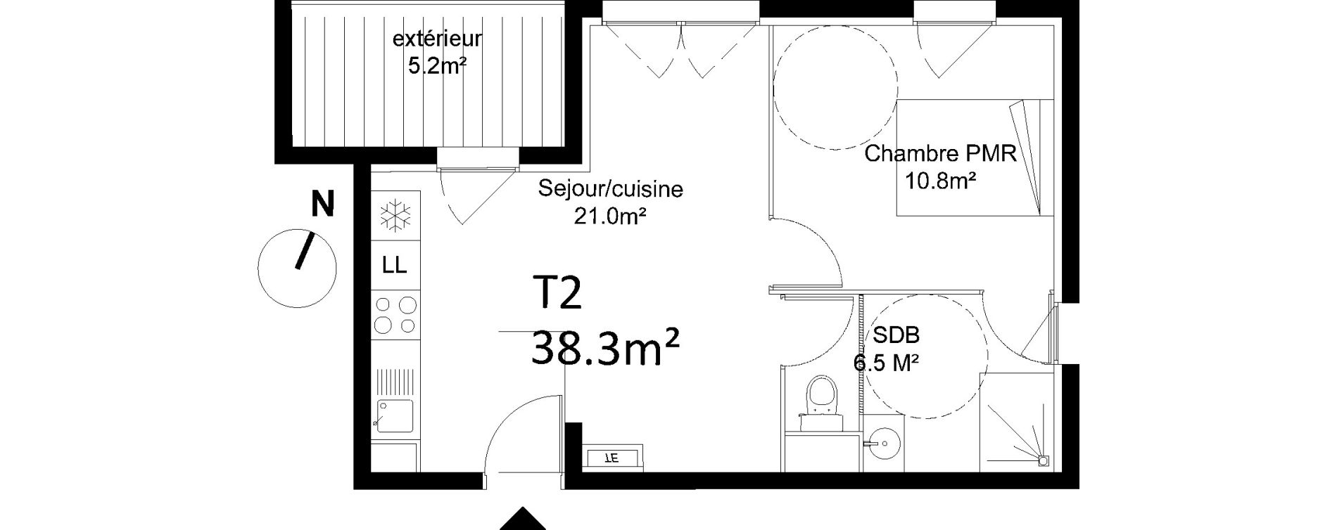 Appartement T2 de 38,30 m2 &agrave; Avignon Rocade sud