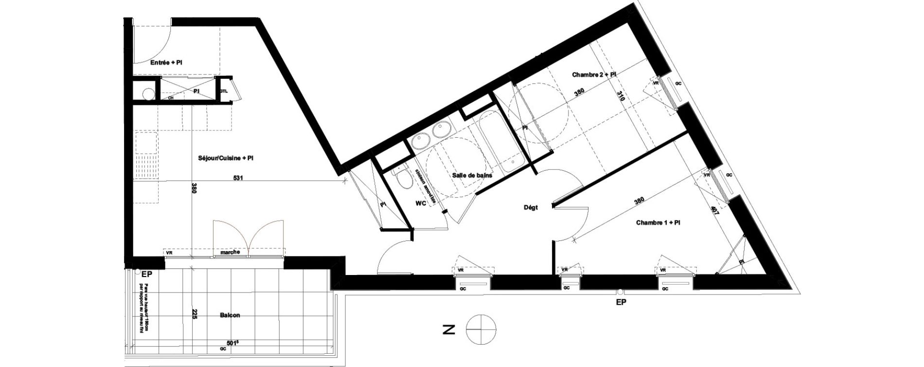 Appartement T3 de 66,22 m2 &agrave; Avignon Bonaventure