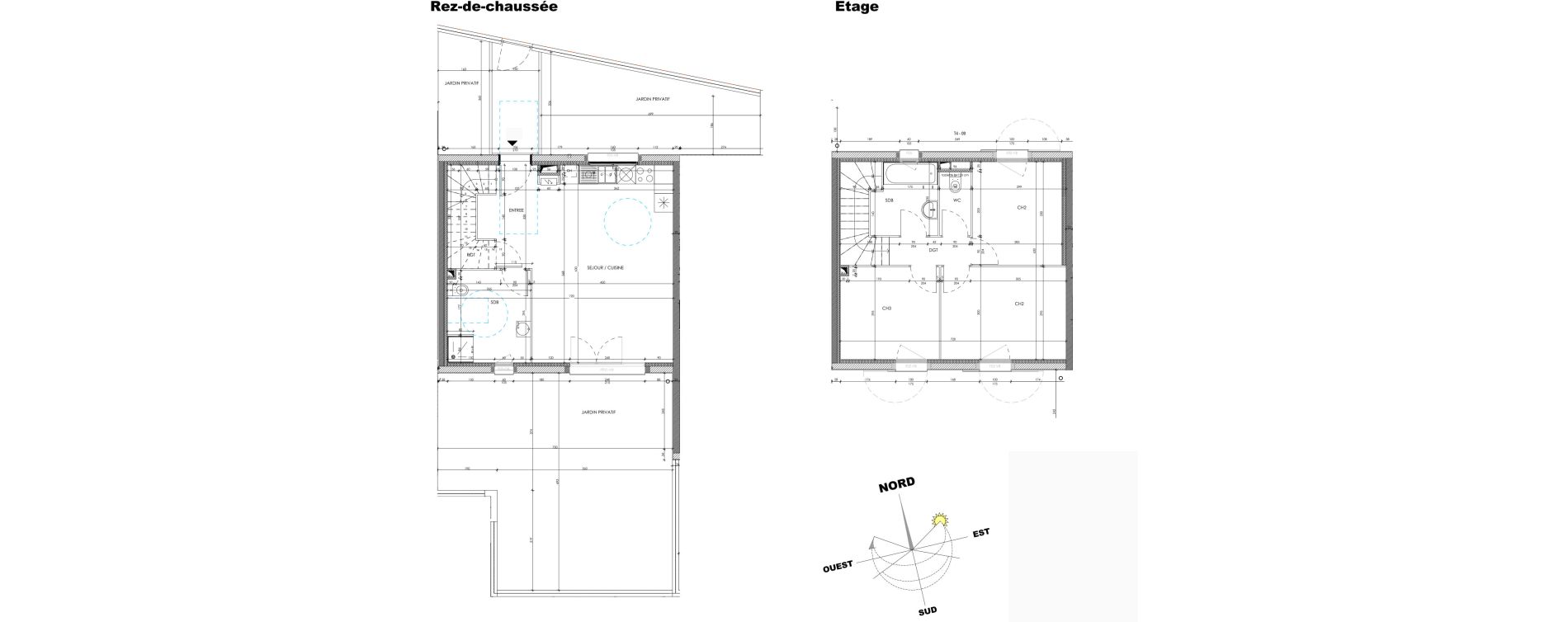 Maison T4 de 80,60 m2 &agrave; B&eacute;darrides Centre