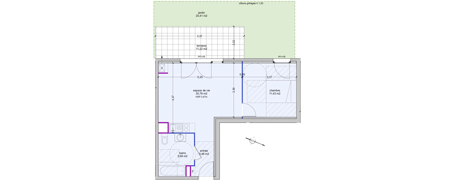 Appartement T2 de 41,34 m2 &agrave; Carpentras Centre