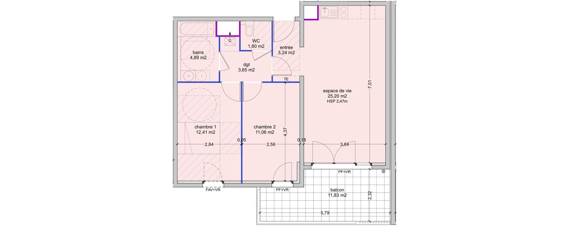 Appartement T3 de 62,25 m2 à Carpentras Centre