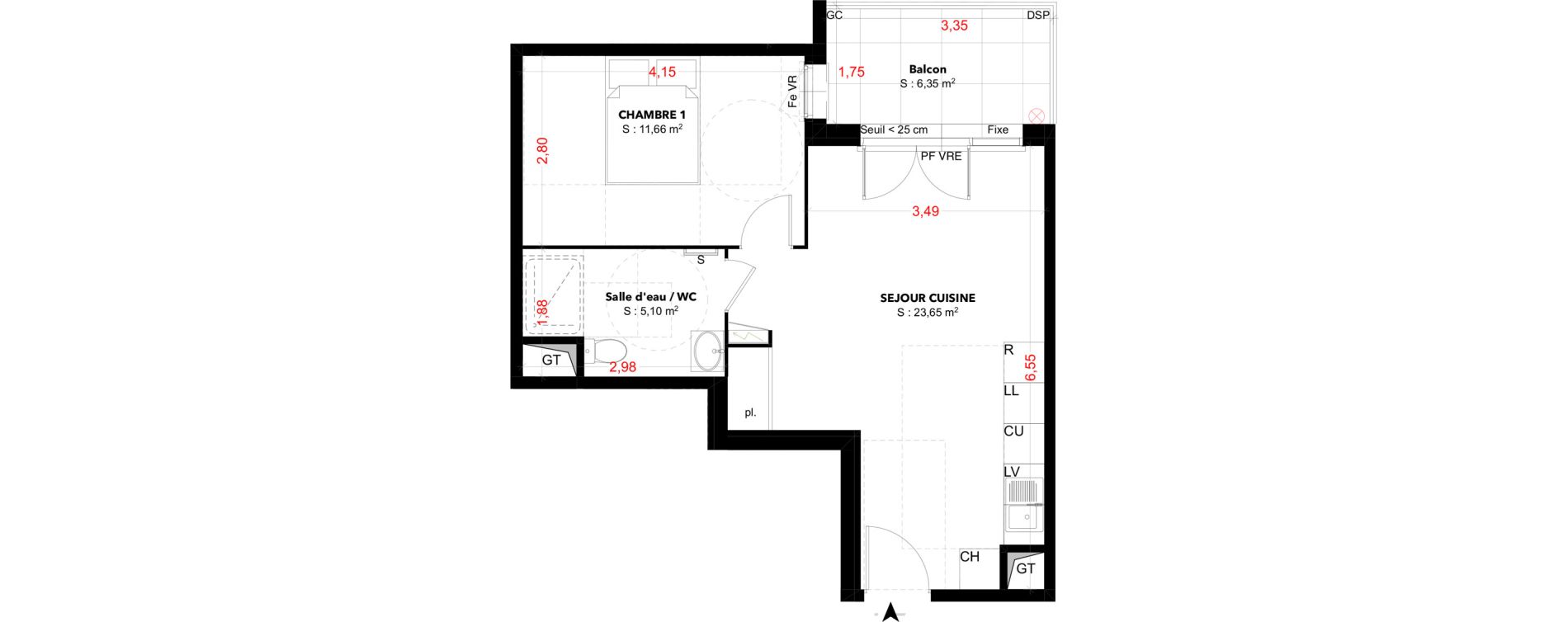 Appartement T2 de 40,41 m2 &agrave; Cavaillon Les jardins