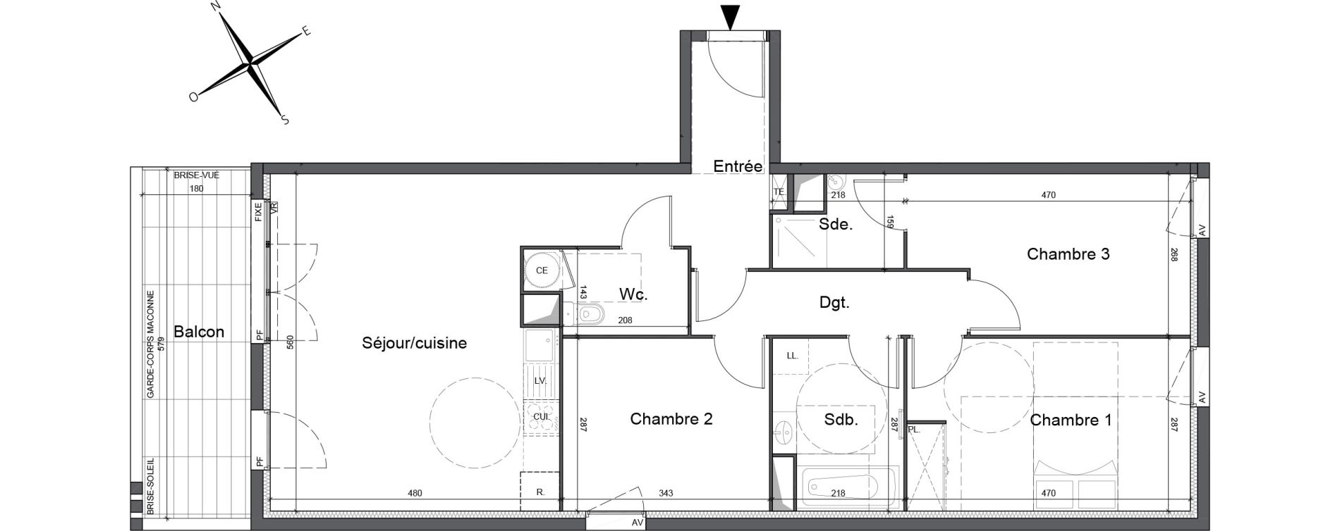 Appartement T4 de 85,24 m2 &agrave; Cavaillon Vign&egrave;res - saint-jacques