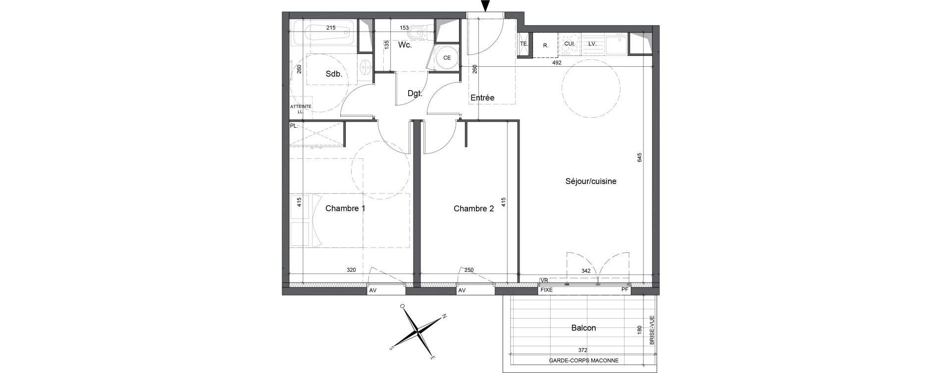 Appartement T3 de 59,25 m2 &agrave; Cavaillon Vign&egrave;res - saint-jacques