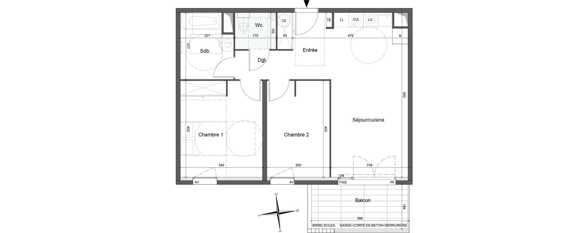 Appartement T3 de 61,52 m2 &agrave; Cavaillon Vign&egrave;res - saint-jacques