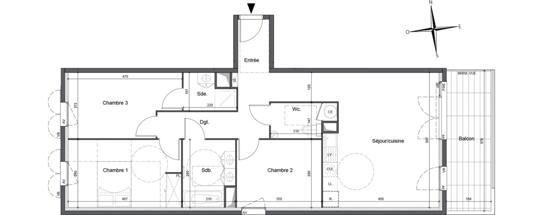 Appartement T4 de 85,07 m2 &agrave; Cavaillon Vign&egrave;res - saint-jacques