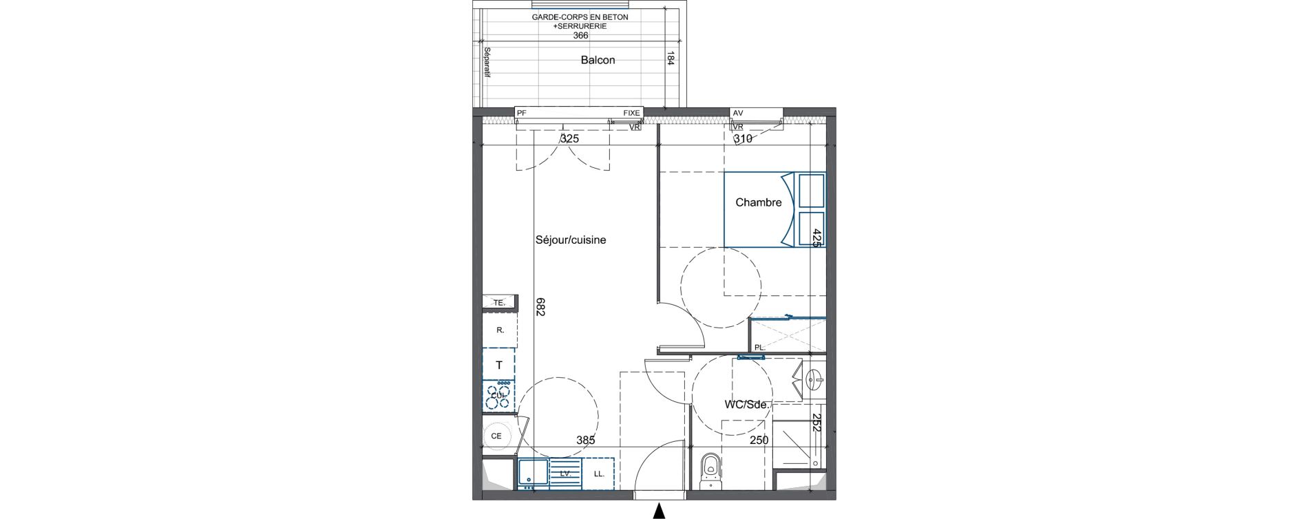 Appartement T2 de 41,93 m2 &agrave; Cavaillon Vign&egrave;res - saint-jacques