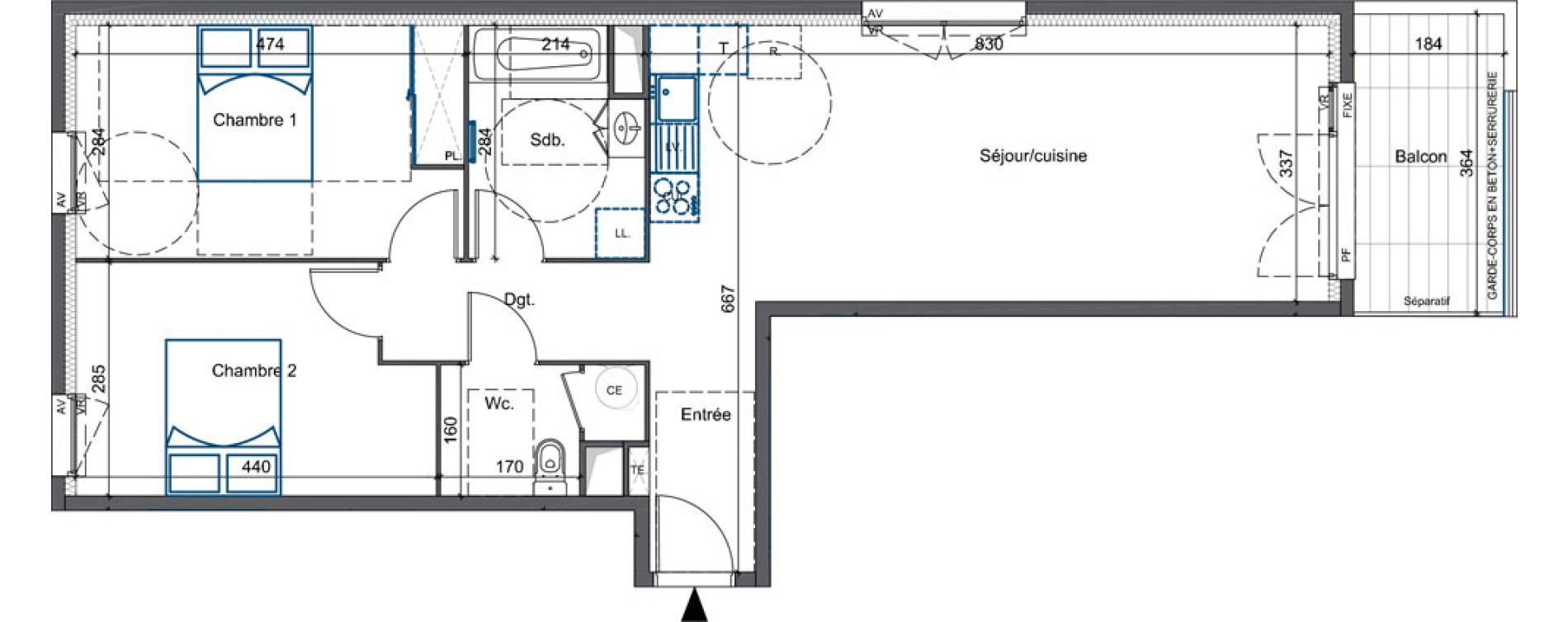 Appartement T3 de 70,44 m2 &agrave; Cavaillon Vign&egrave;res - saint-jacques