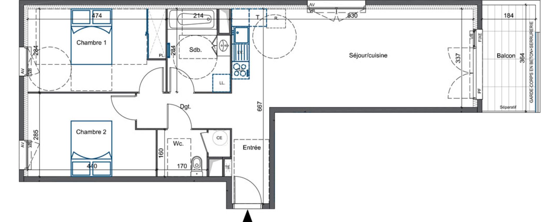 Appartement T3 de 70,44 m2 &agrave; Cavaillon Vign&egrave;res - saint-jacques