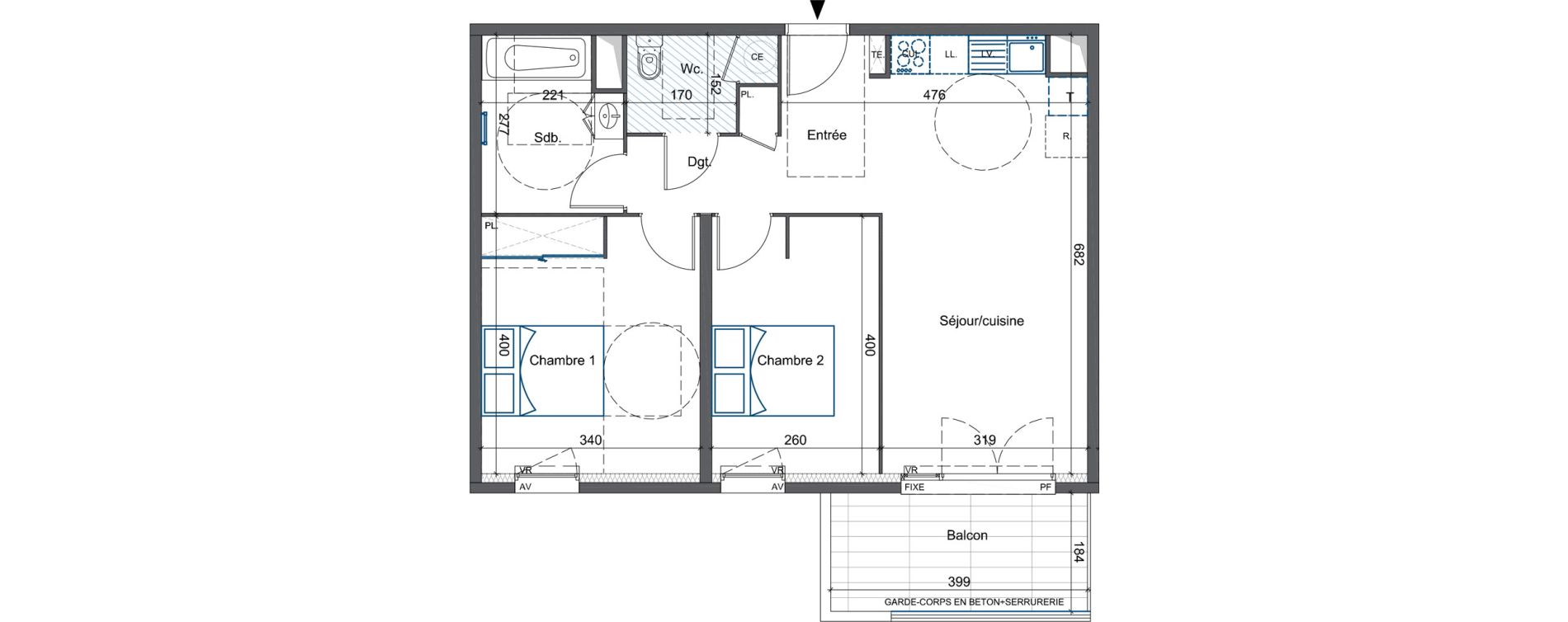 Appartement T3 de 61,52 m2 &agrave; Cavaillon Vign&egrave;res - saint-jacques