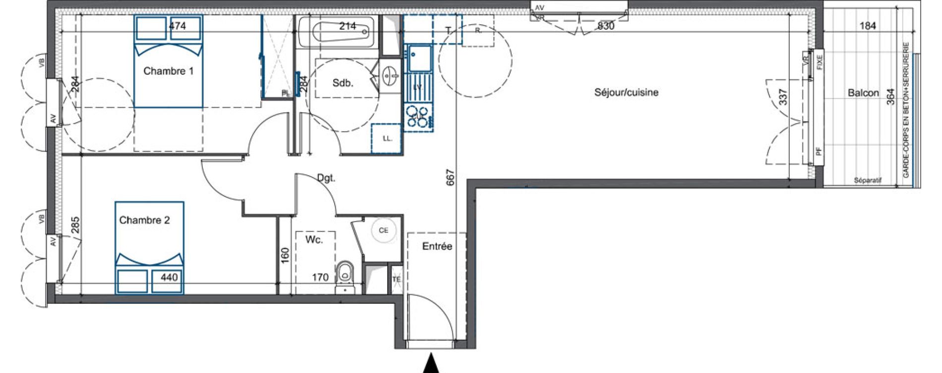 Appartement T3 de 70,44 m2 &agrave; Cavaillon Vign&egrave;res - saint-jacques