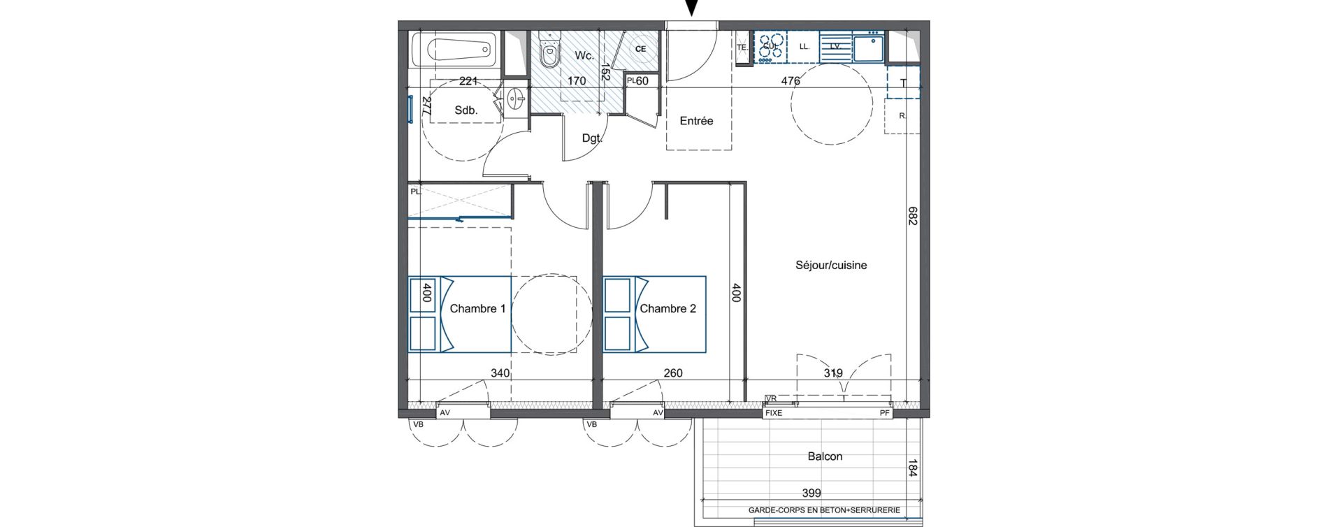 Appartement T3 de 61,52 m2 &agrave; Cavaillon Vign&egrave;res - saint-jacques