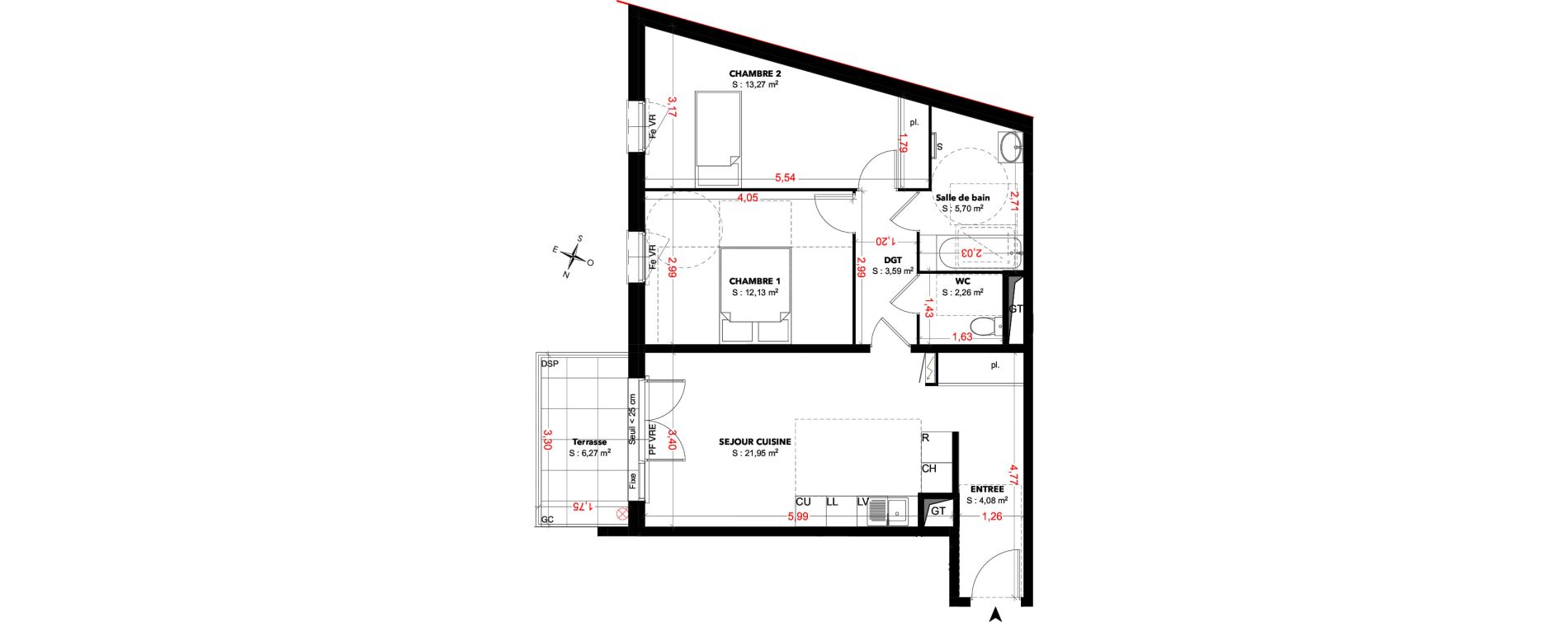 Appartement T3 de 62,98 m2 &agrave; Cavaillon Les jardins