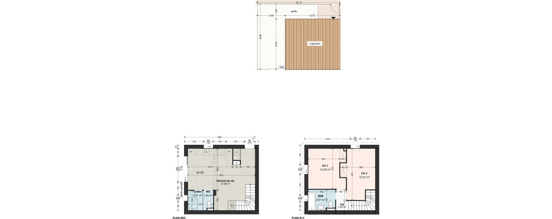 Duplex T3 de 63,61 m2 au Pontet Centre