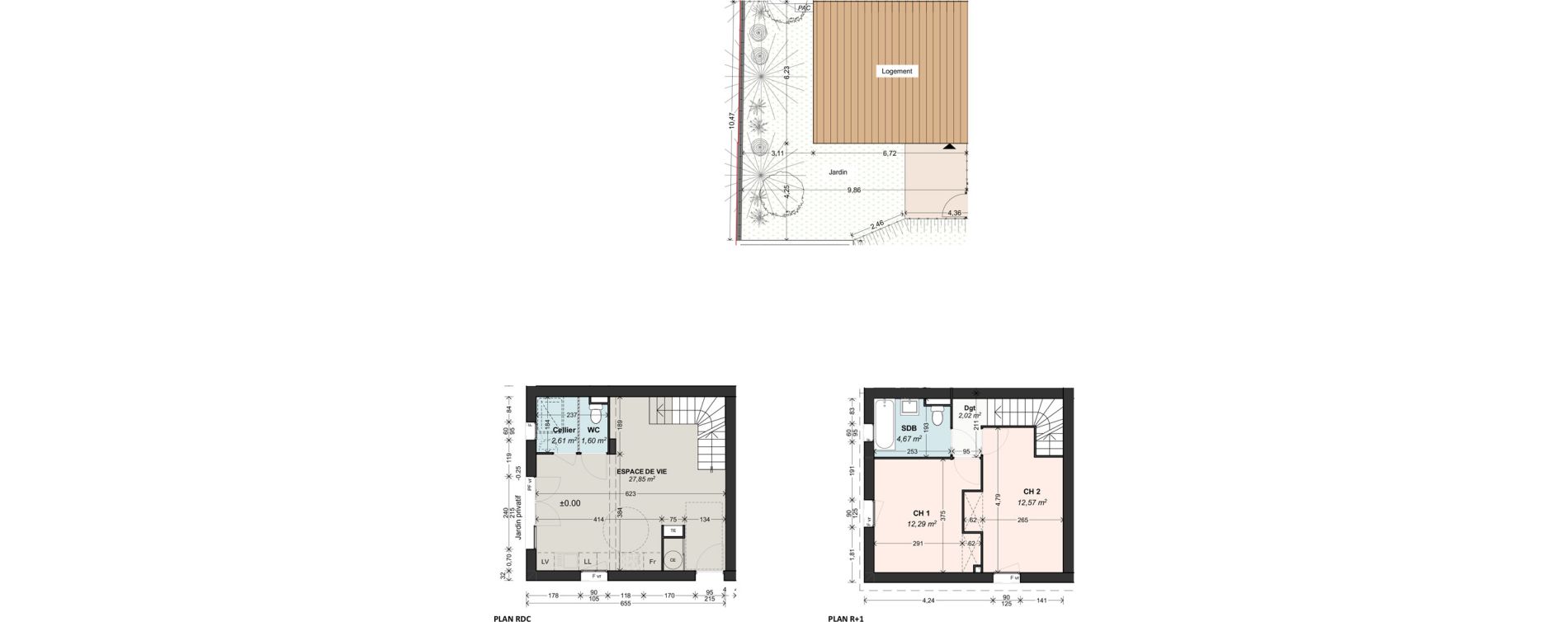 Duplex T3 de 63,70 m2 au Pontet Centre