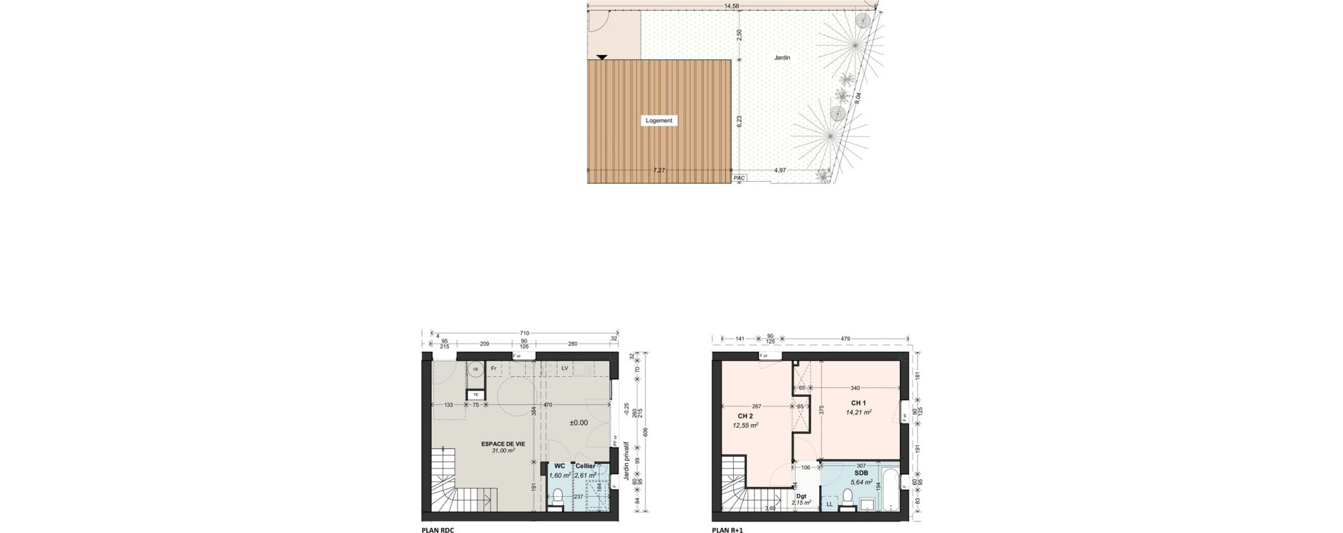 Duplex T3 de 69,76 m2 au Pontet Centre