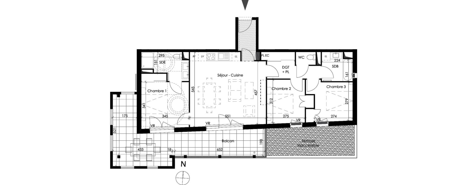 Appartement T4 de 80,27 m2 au Pontet Centre