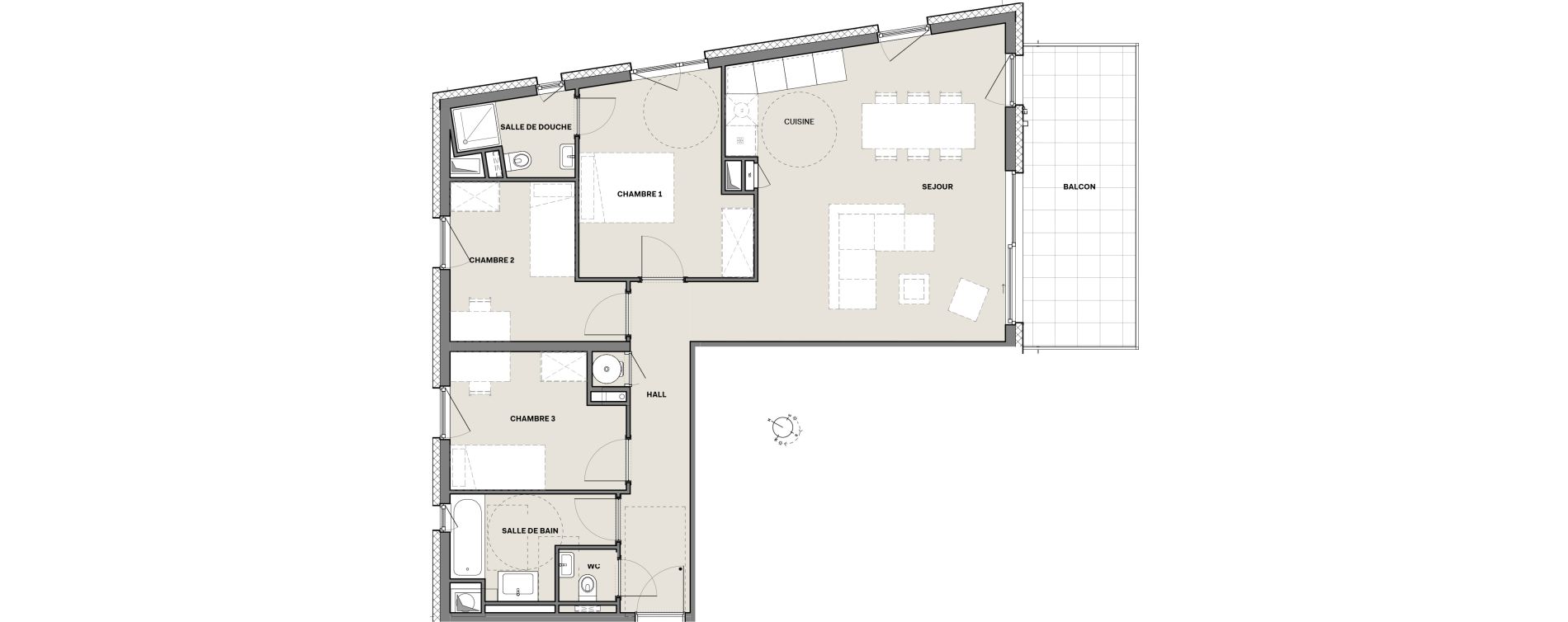 Appartement T4 de 82,30 m2 &agrave; Monteux Centre
