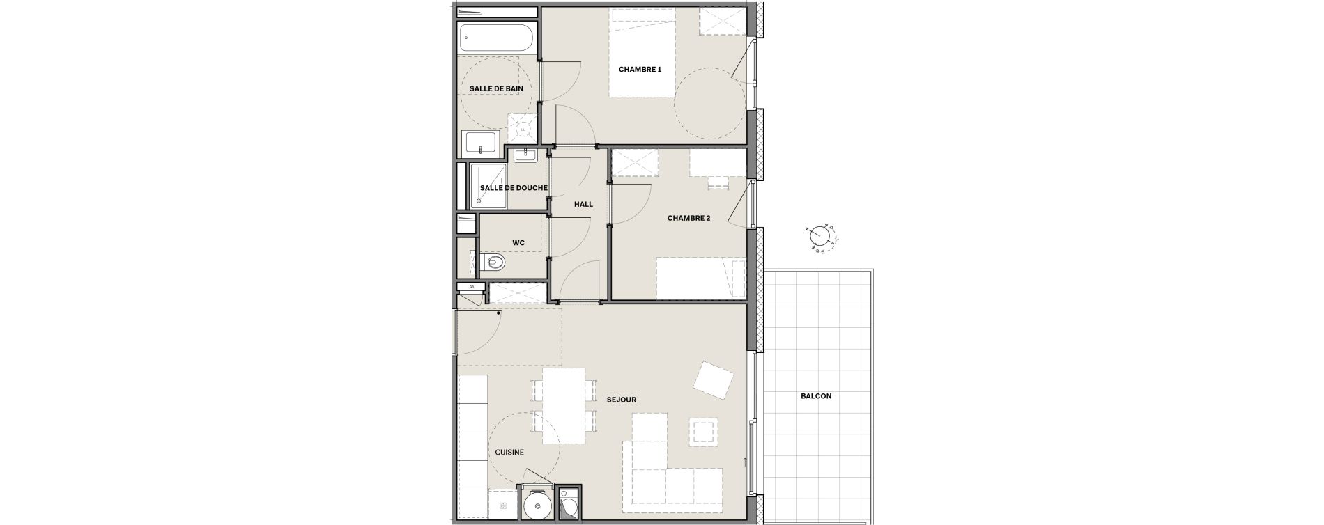 Appartement T3 de 62,50 m2 &agrave; Monteux Centre