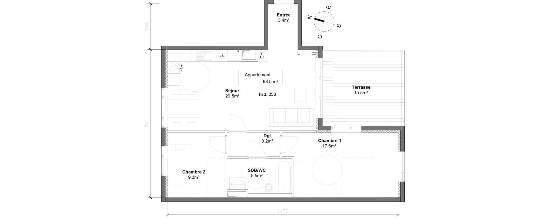 Appartement T3 de 68,50 m2 &agrave; Monteux Centre