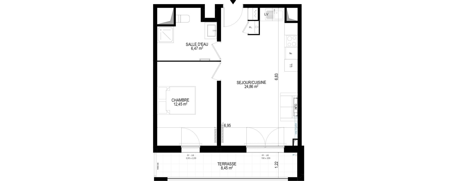 Appartement T2 de 43,78 m2 &agrave; Monteux Beaulieu