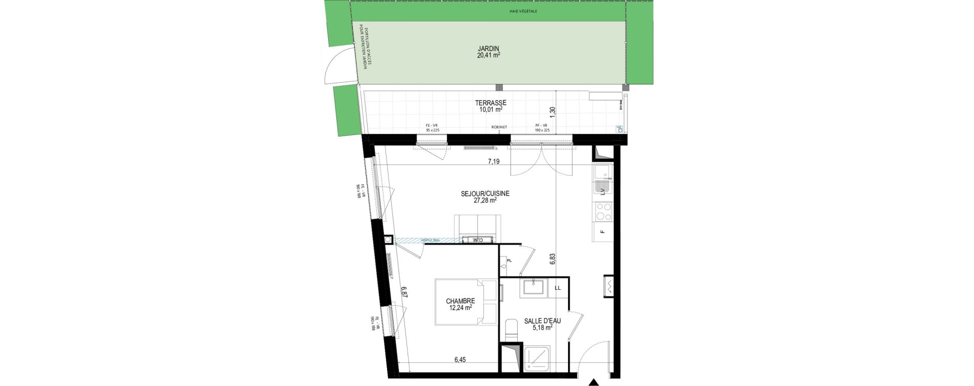 Appartement T2 de 44,70 m2 &agrave; Monteux Beaulieu