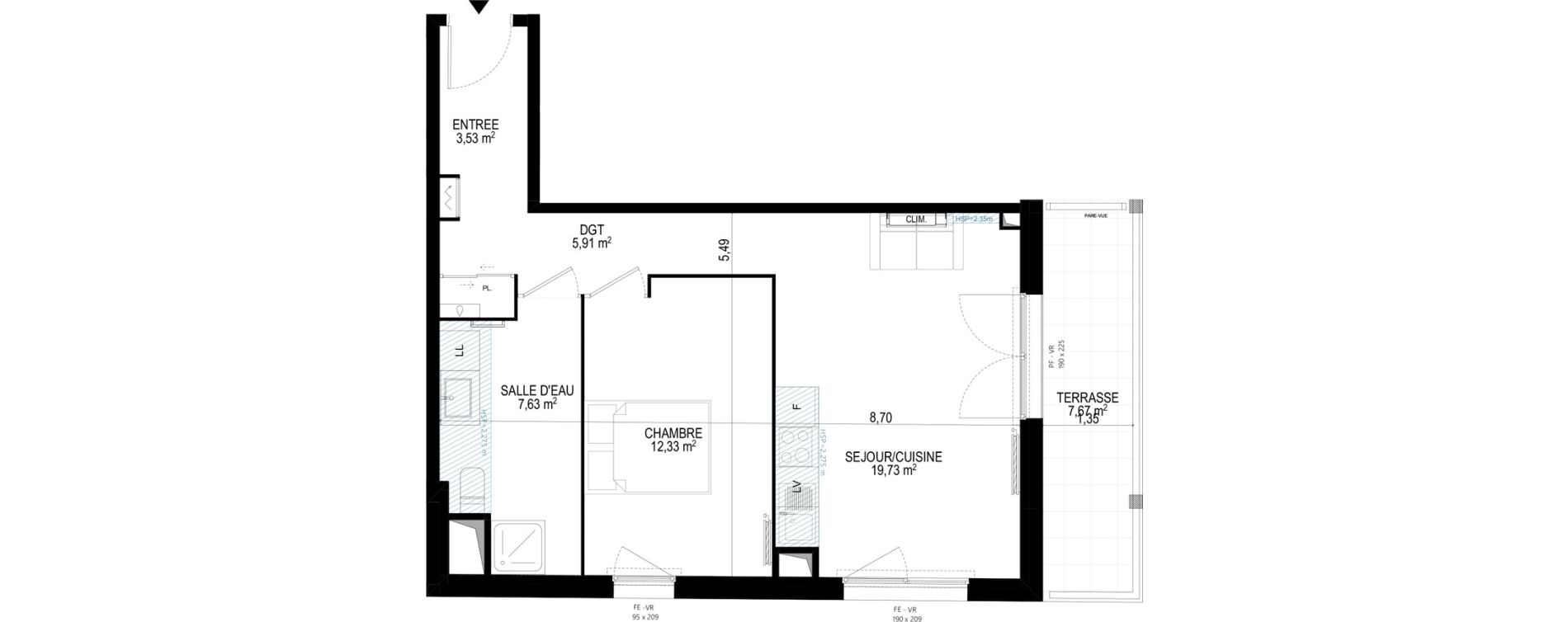 Appartement T2 de 49,13 m2 &agrave; Monteux Beaulieu