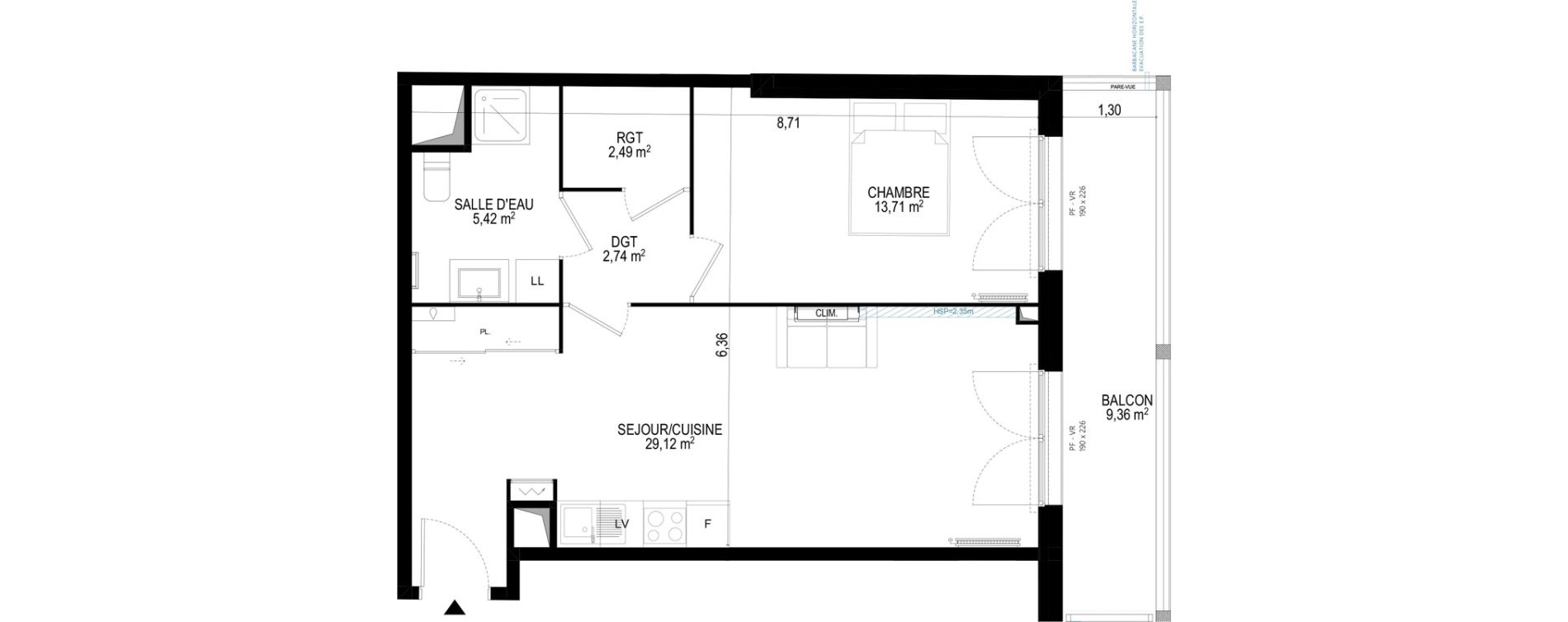 Appartement T2 de 53,48 m2 &agrave; Monteux Beaulieu