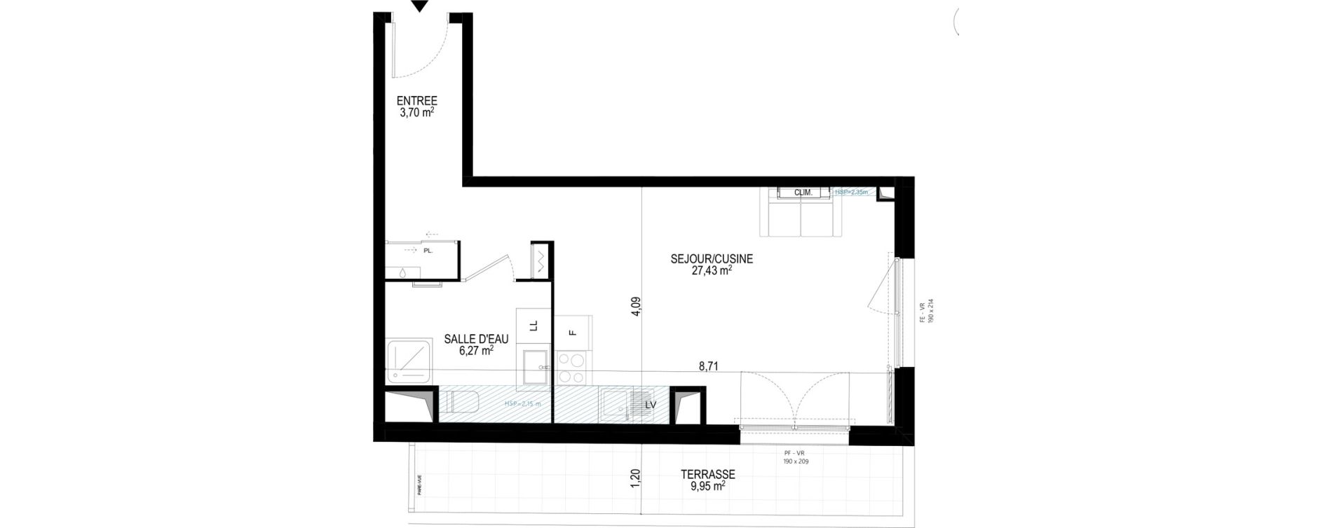 Appartement T1 de 37,40 m2 &agrave; Monteux Beaulieu