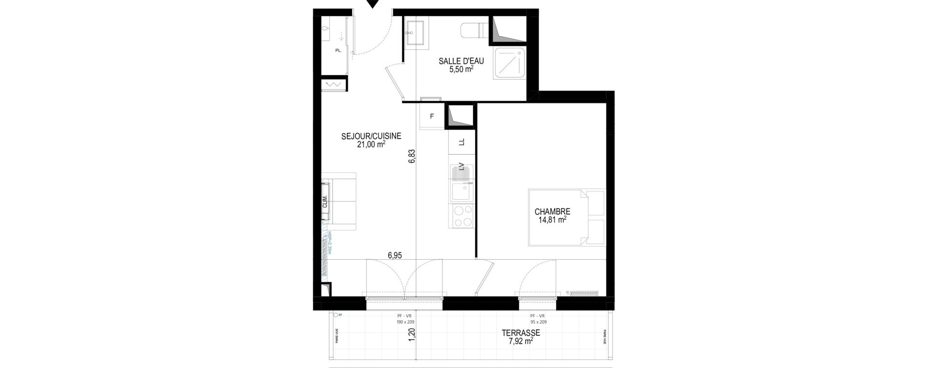 Appartement T2 de 41,31 m2 &agrave; Monteux Beaulieu