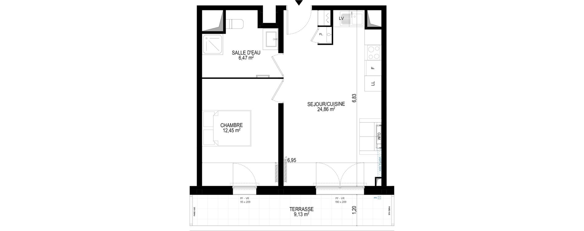 Appartement T2 de 43,78 m2 &agrave; Monteux Beaulieu