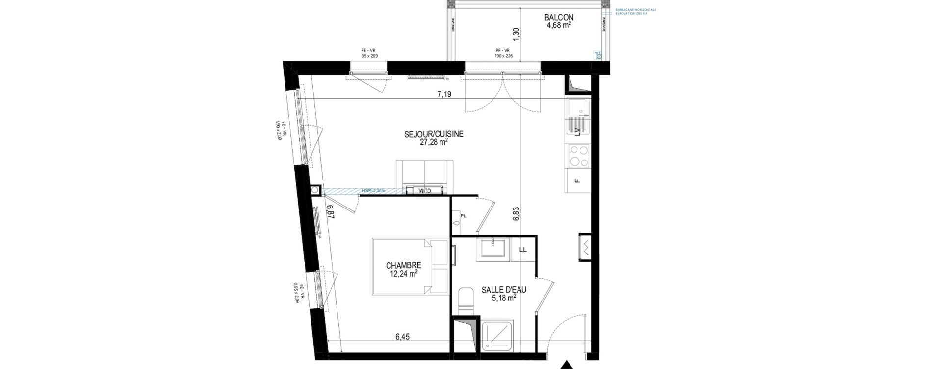 Appartement T2 de 44,70 m2 &agrave; Monteux Beaulieu
