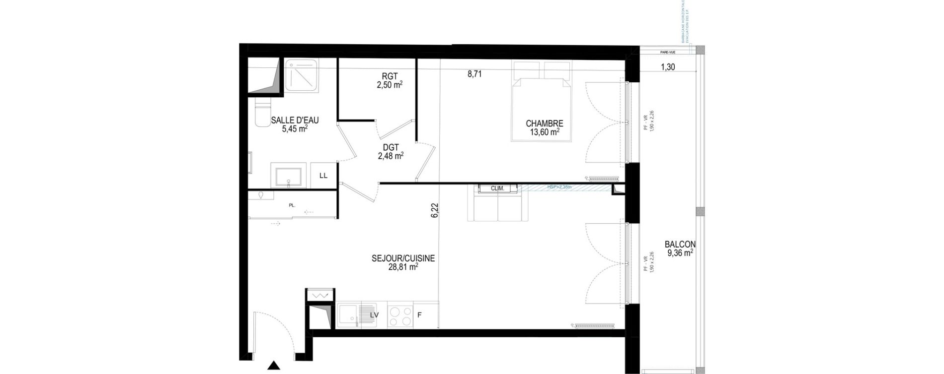 Appartement T2 de 52,84 m2 &agrave; Monteux Beaulieu