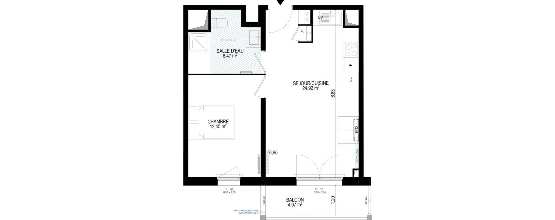 Appartement T2 de 43,84 m2 &agrave; Monteux Beaulieu