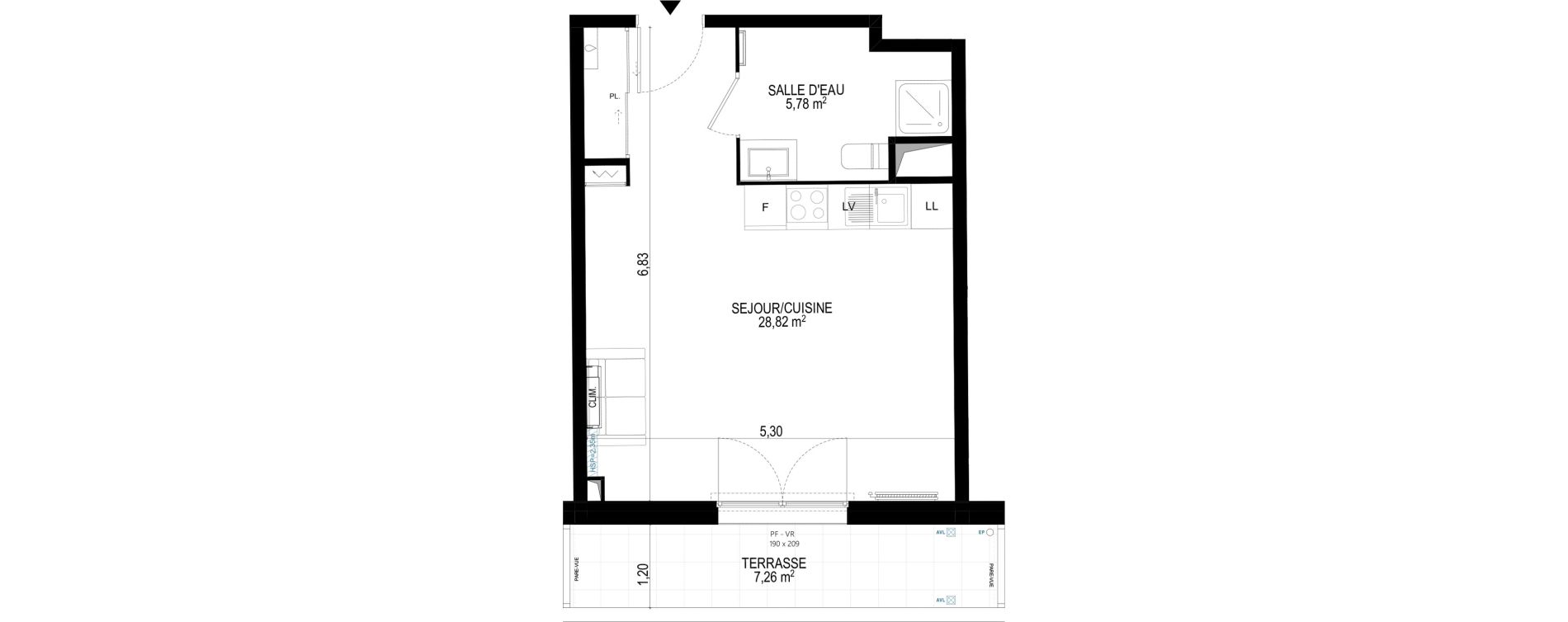 Appartement T1 de 34,60 m2 &agrave; Monteux Beaulieu