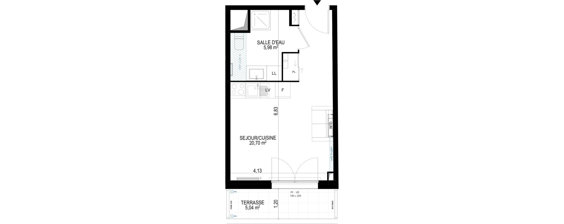 Appartement T1 de 26,68 m2 &agrave; Monteux Beaulieu