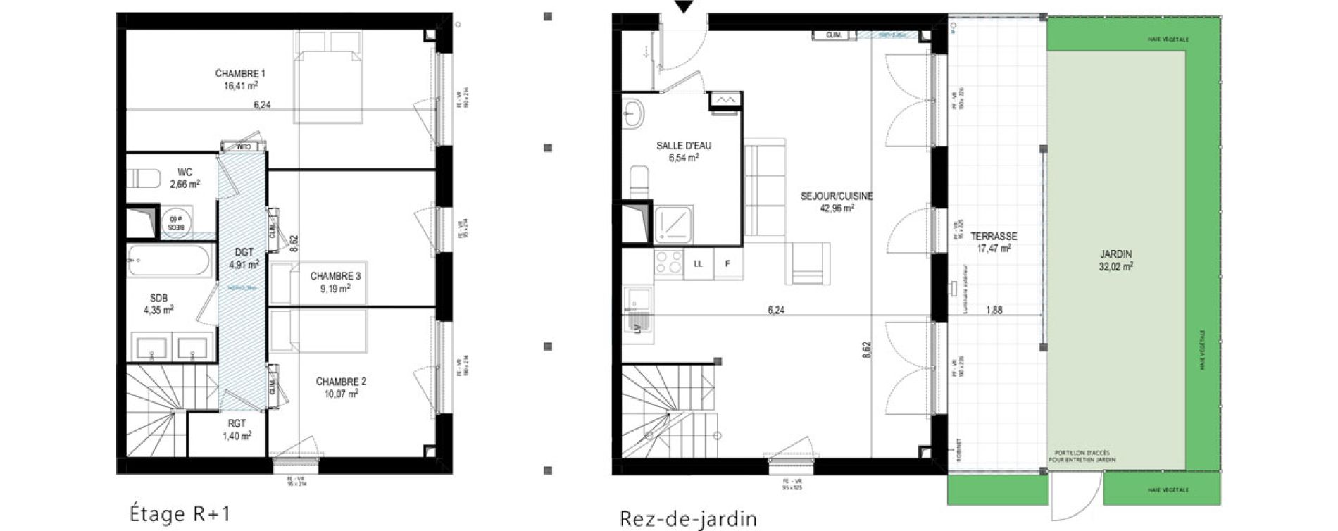 Duplex T4 de 98,49 m2 &agrave; Monteux Beaulieu