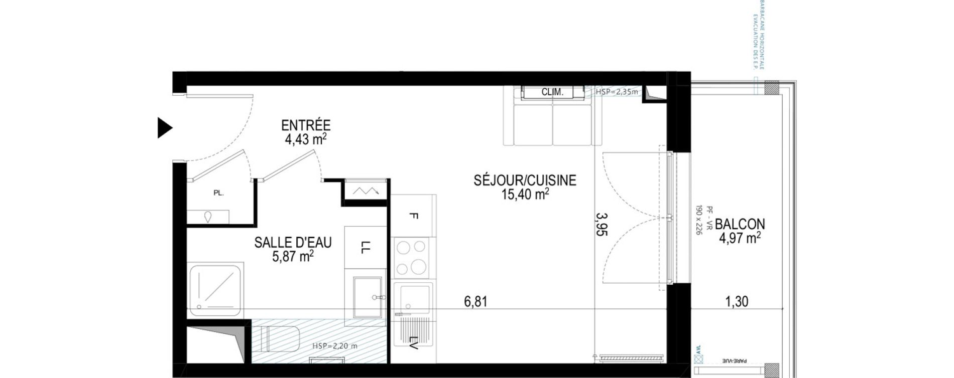 Studio de 25,70 m2 &agrave; Monteux Beaulieu