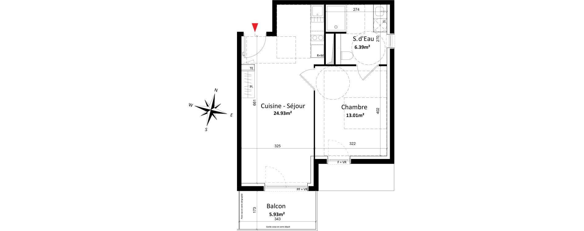 Appartement T2 de 44,33 m2 &agrave; Monteux Centre