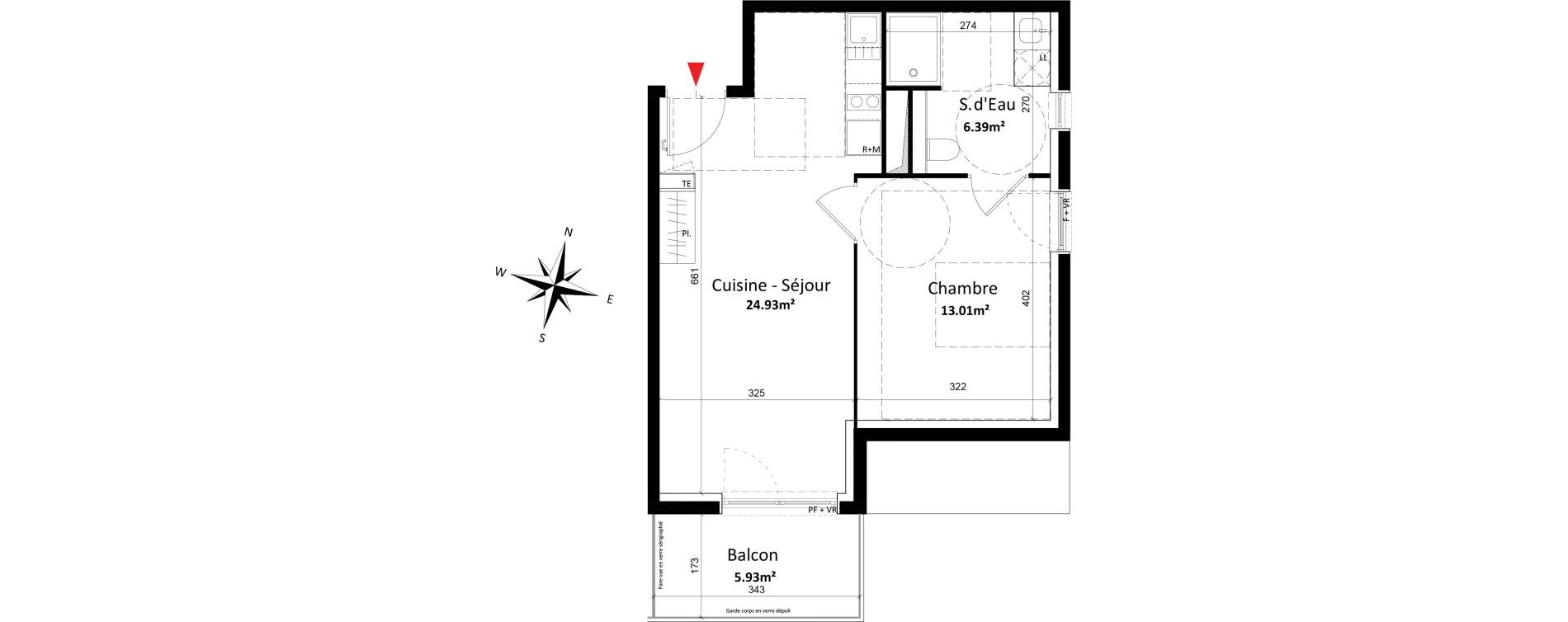 Appartement T2 de 44,33 m2 &agrave; Monteux Centre