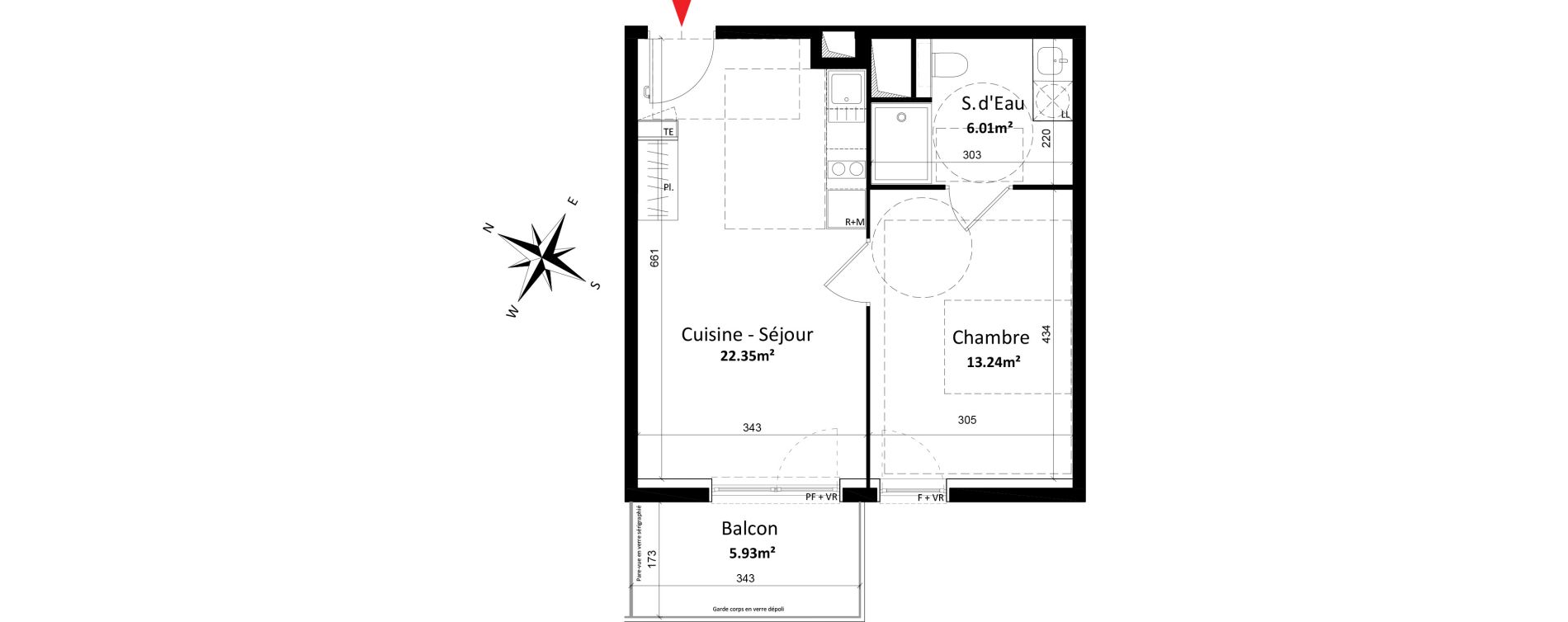 Appartement T2 de 41,60 m2 &agrave; Monteux Centre