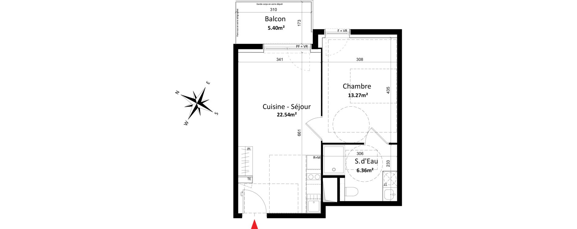 Appartement T2 de 42,17 m2 &agrave; Monteux Centre