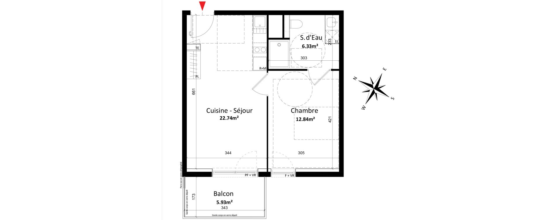 Appartement T2 de 41,91 m2 &agrave; Monteux Centre