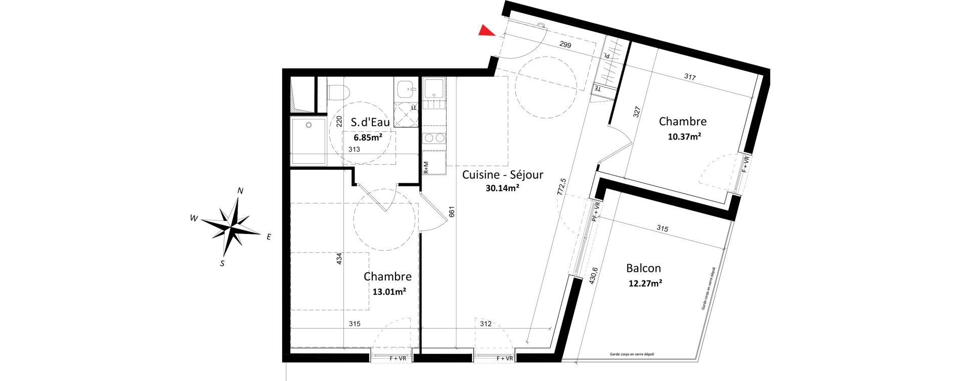 Appartement T3 de 60,37 m2 &agrave; Monteux Centre