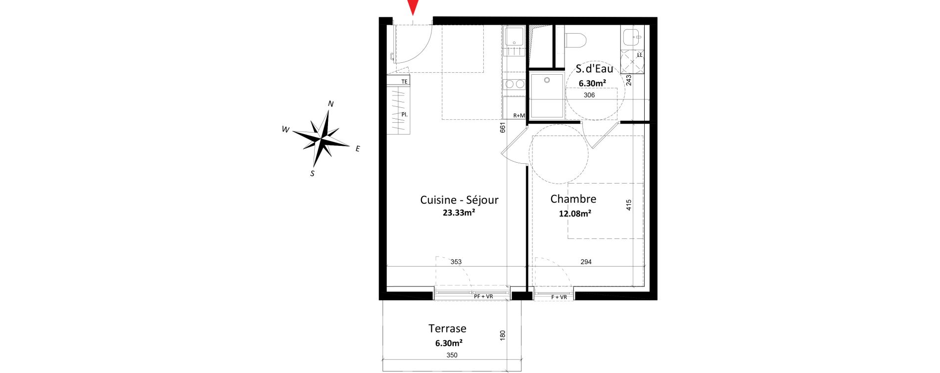 Appartement T2 de 41,71 m2 à Monteux Centre