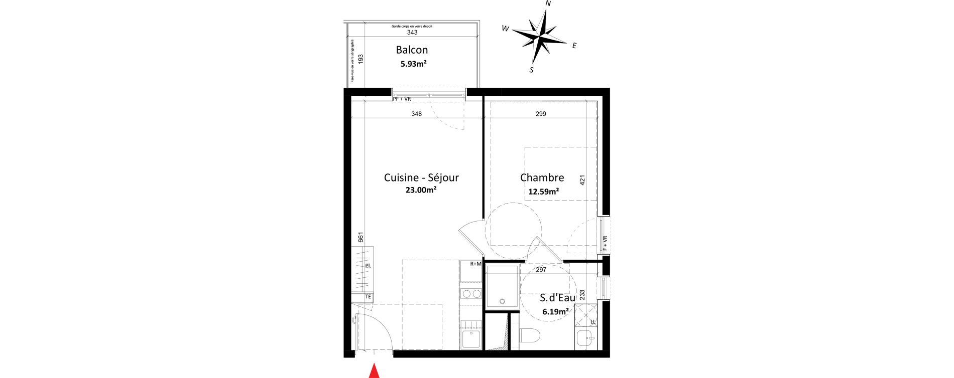 Appartement T2 de 41,78 m2 &agrave; Monteux Centre